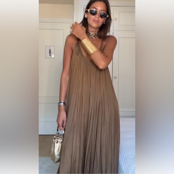 Zara COLLECTION LONG PLEATED JUMPSUIT | M NWT - Picture 8 of 16